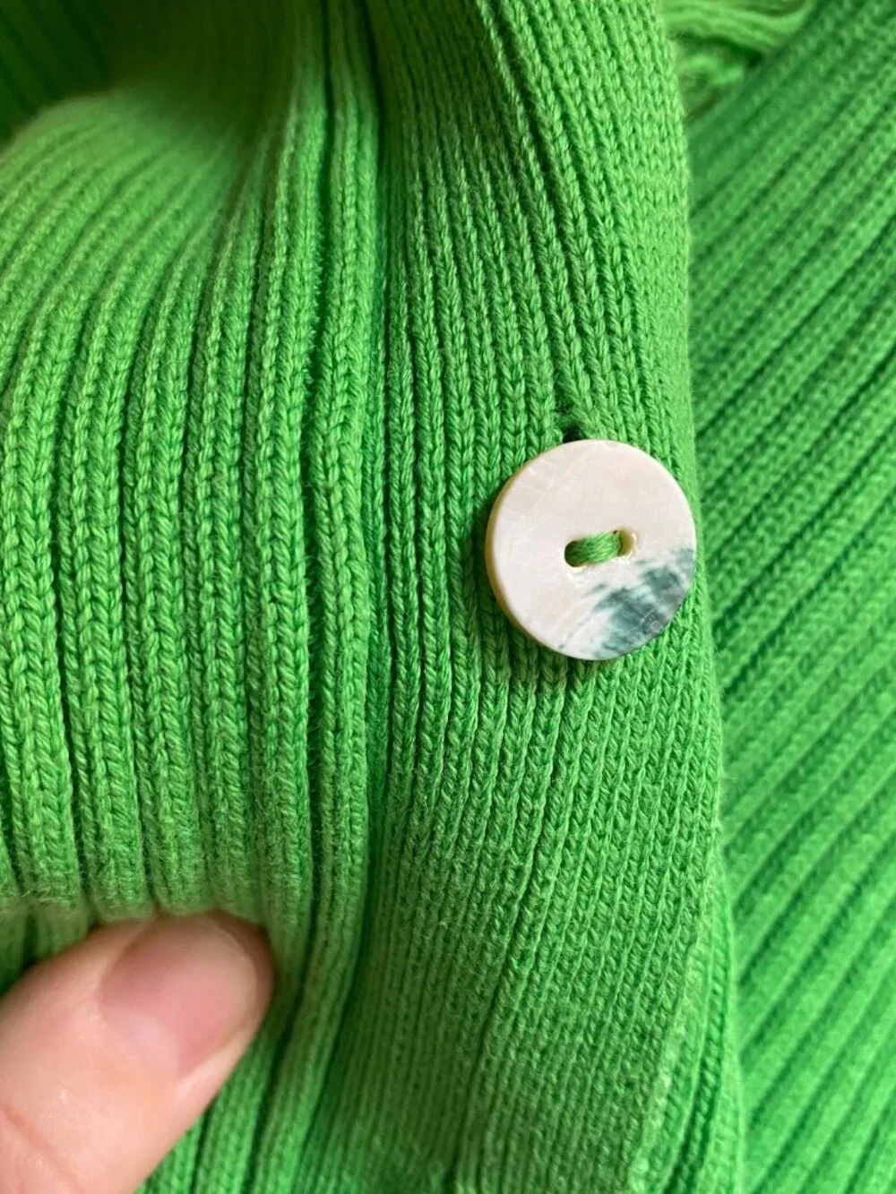 Wray NYC Gates Cardigan in Green Button Up Sweater Bell Sleeves Sz 3XL